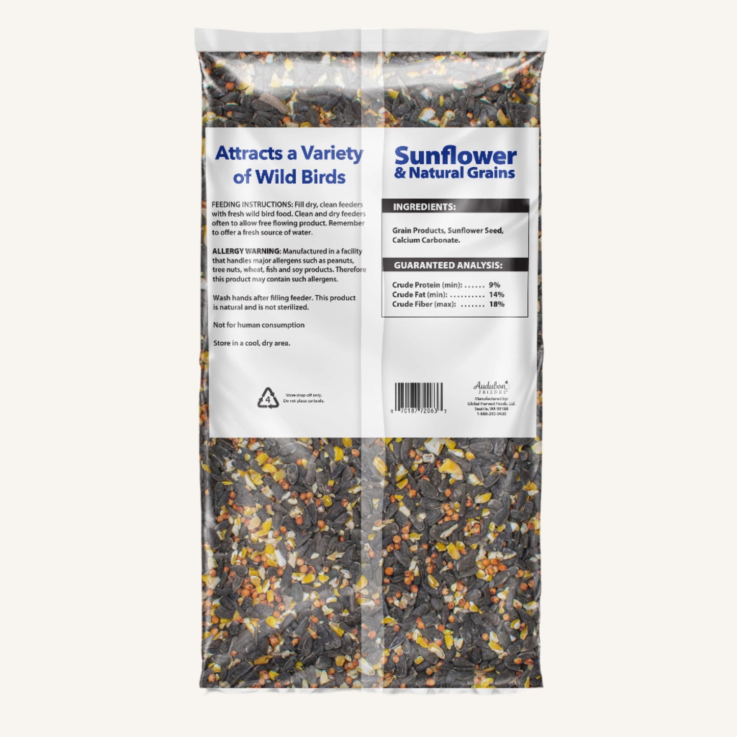 Sunflower & Natural Grains Wild Bird Feed, 5 Lb - Pack of 5