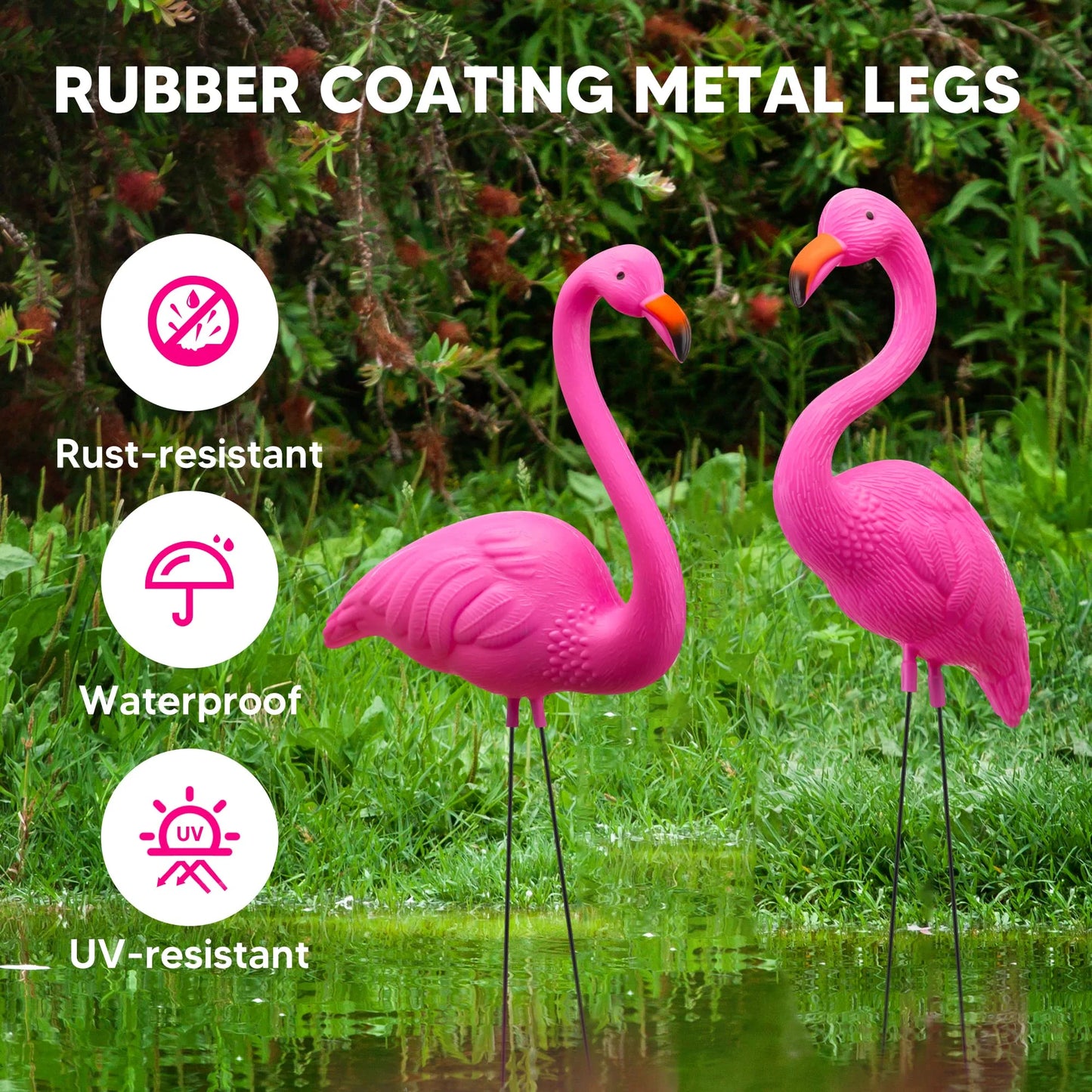 10 Pack Small Yard Flamingos Ornament Stakes Mini Pink Flamingo Yard Decor (3-10IN)