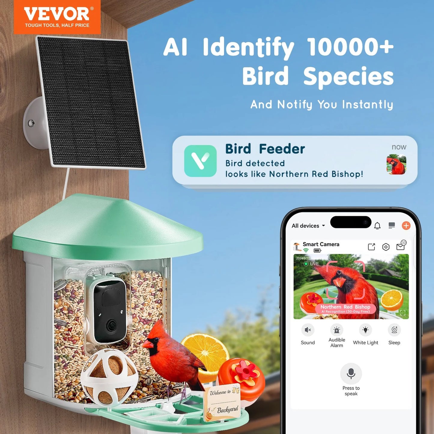 Smart Bird Feeder with Camera 2K HD