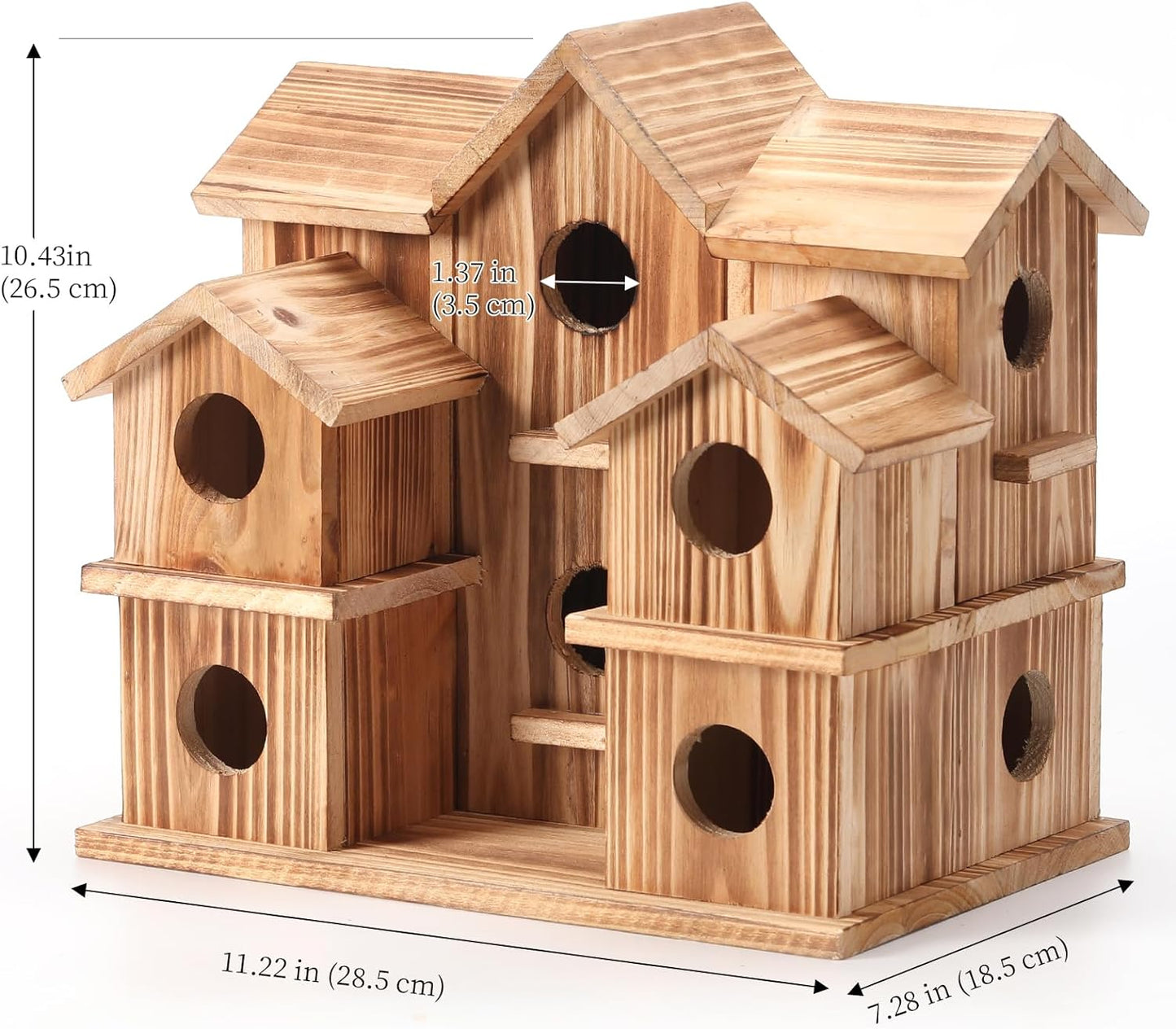 Handmade Large Bird House with 10 Holes