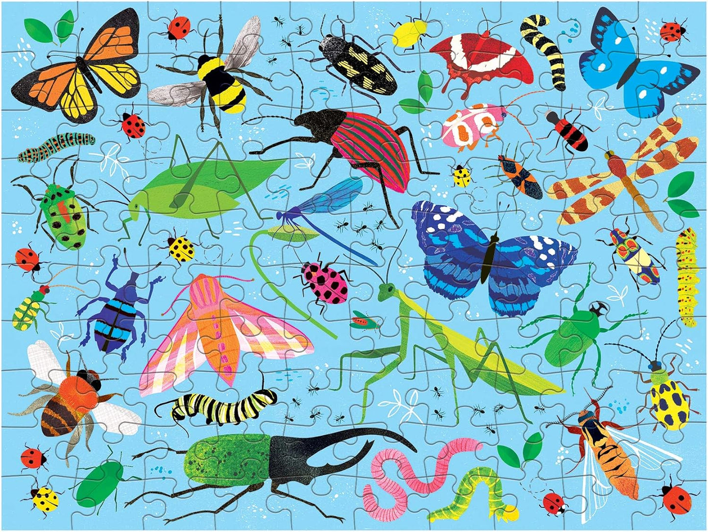 Bugs and Birds Double-Sided Puzzle, 100 Pieces, 22β X 16.5β β Perfect Family Puzzle for Ages 6+ - Colorful Illustrations of Birds on One Side and Bugs on the Other, Multicolor (0735363749)