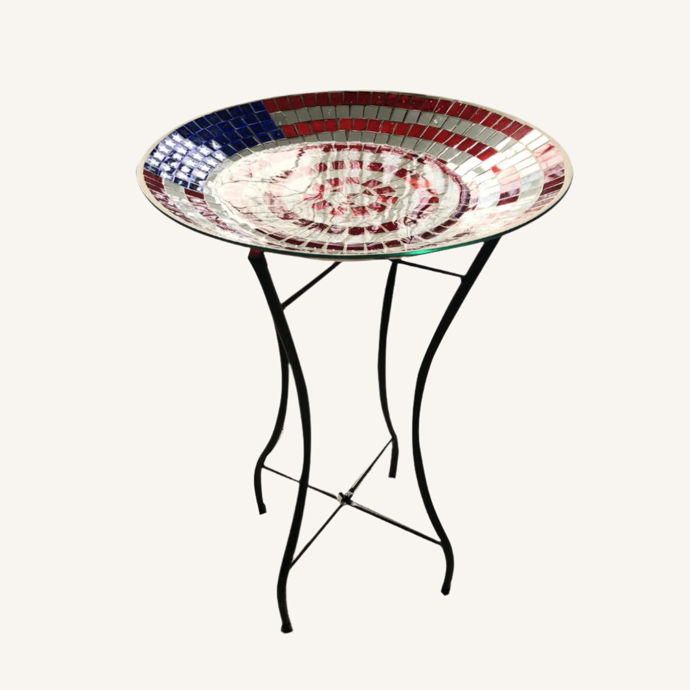 American Flag Birdbath