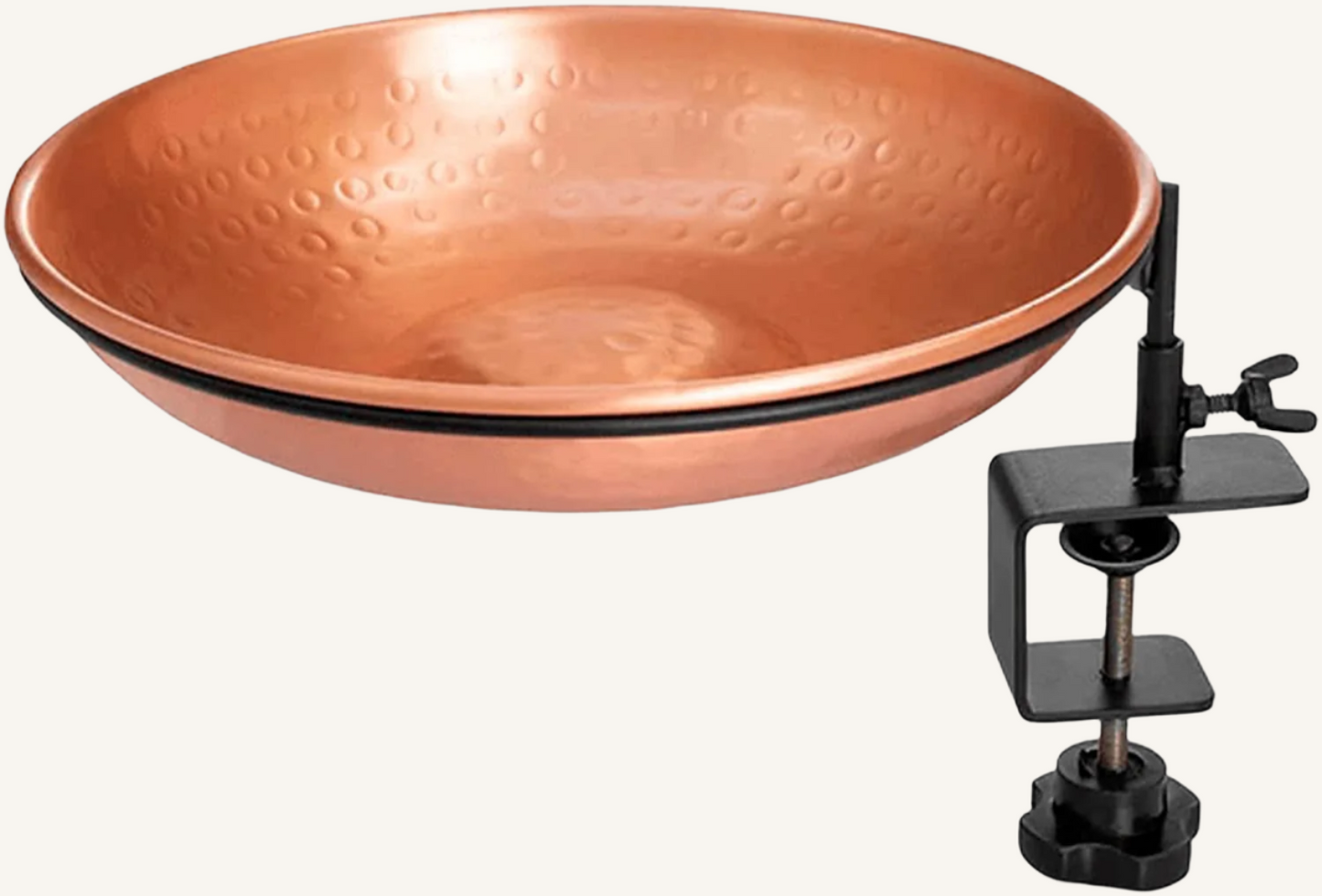 Pure Copper Hand Hammered Hanging Bird Bath and Feeder W/Iron Chain, 17-Inch Detachable Iron Chain Outdoor Birdbath and Bird Feeder for Garden Backyard Patio & Deck