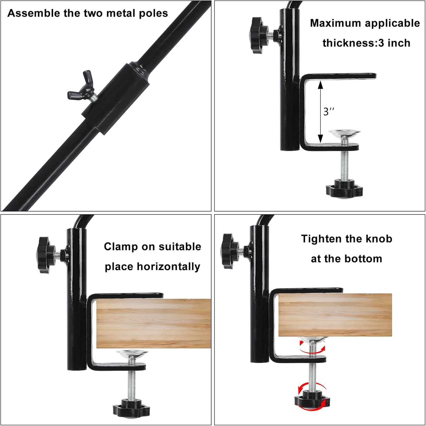 Clamp and Swivel Deck Hook - 2 Pack