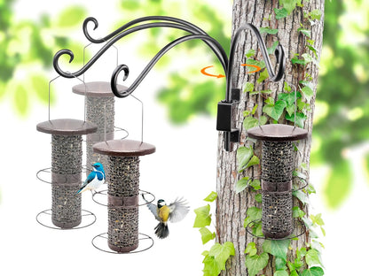 Bird Feeder Hangers Outdoor: 12-Inch Swivel Hanging Plant Bracket for Wall Mount - Swivel Plant Hook for Flower Basket