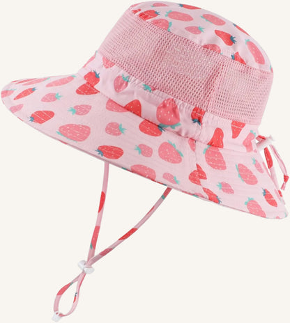 UPF50+ Wide Brim Sun Hat Boys Girls Sun Protection Hat Zoo Beach Swim Safari Bucket Hat for Baby Toddler Kid