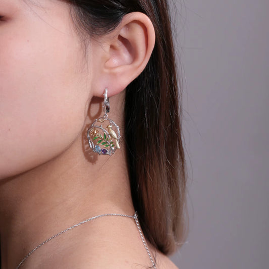 Spring Oriole in the Garden - Earrings