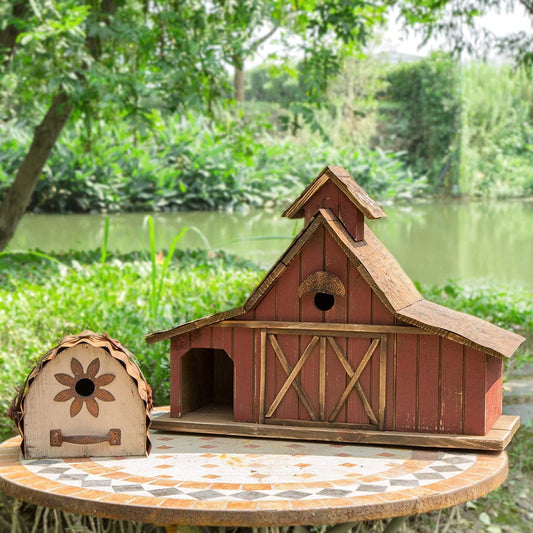 Rustic Wood Barn Birdhouse