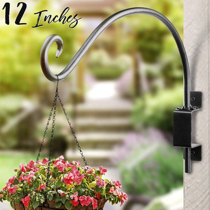 Bird Feeder Hangers Outdoor: 12-Inch Swivel Hanging Plant Bracket for Wall Mount - Swivel Plant Hook for Flower Basket