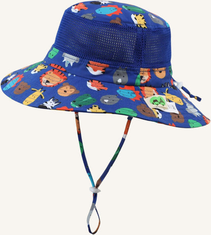 UPF50+ Wide Brim Sun Hat Boys Girls Sun Protection Hat Zoo Beach Swim Safari Bucket Hat for Baby Toddler Kid
