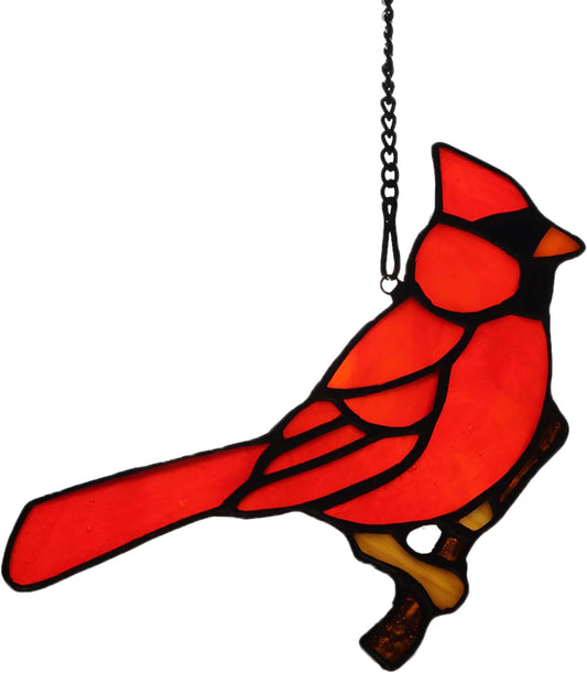 Cardinal Stained Glass Suncatcher