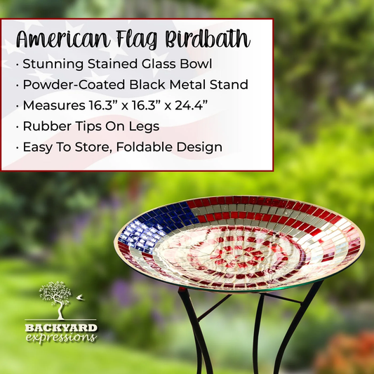 American Flag Birdbath