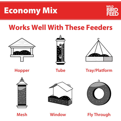 Economy Mix Wild Bird Feed, Dry, 1 Count per Pack, 10 Lb. Bag