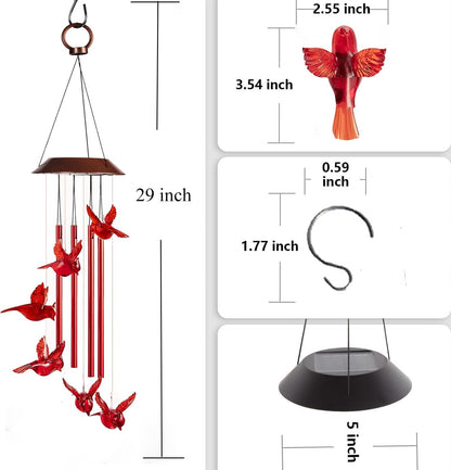 Cardinal Solar Wind Chimes