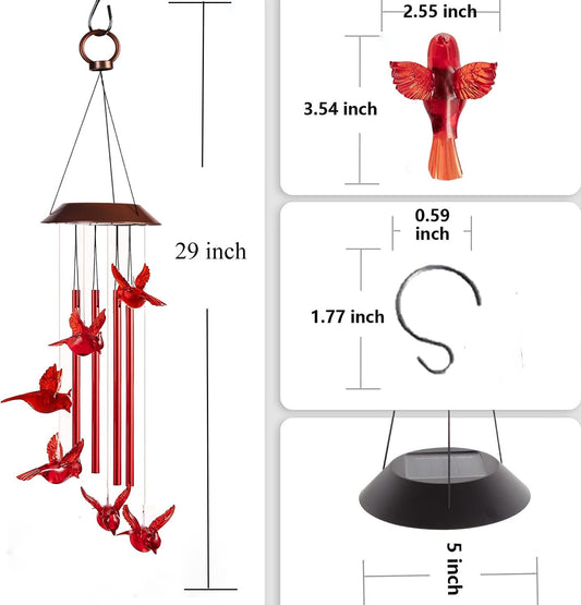 Cardinal Solar Wind Chimes