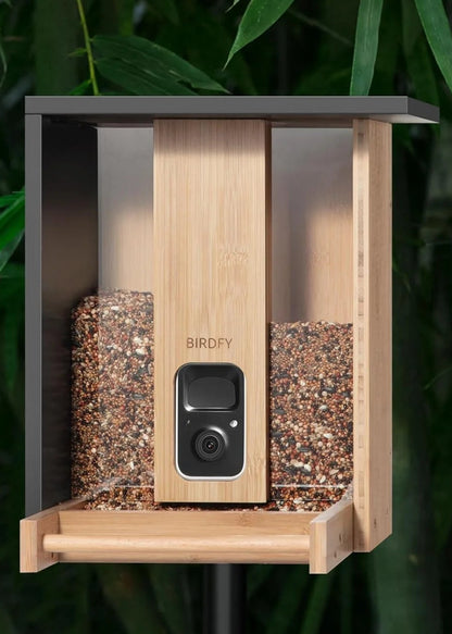 Wooden Smart Bird Feeder with Camera