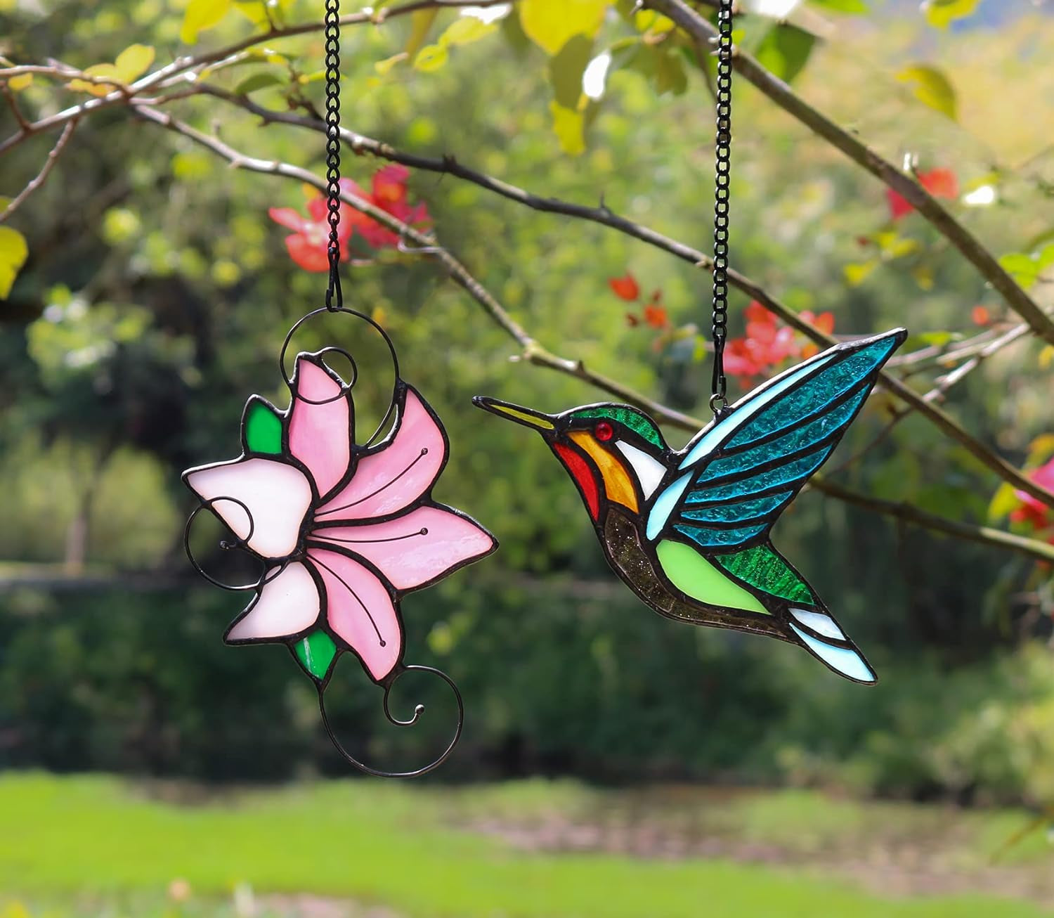 Hummingbird Stained Glass Suncatcher