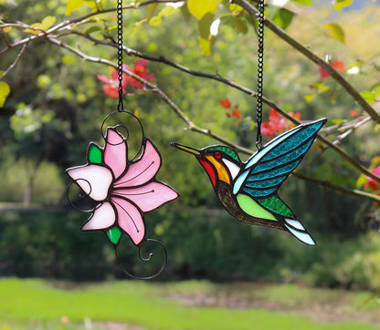 Hummingbird Stained Glass Suncatcher