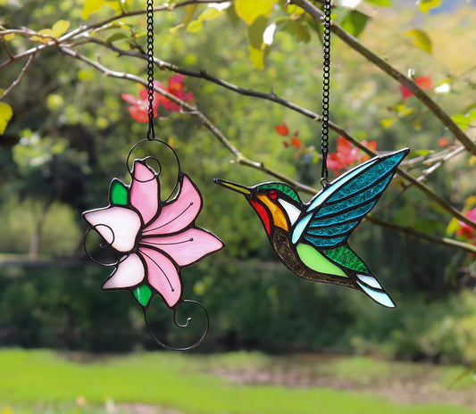 Hummingbird Stained Glass Suncatcher