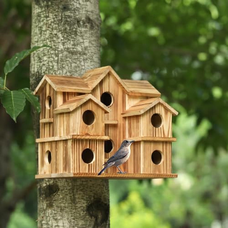 Handmade Large Bird House with 10 Holes