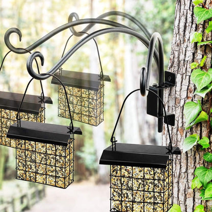 Bird Feeder Hangers Outdoor: 12-Inch Swivel Hanging Plant Bracket for Wall Mount - Swivel Plant Hook for Flower Basket