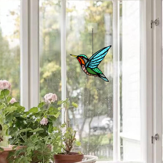Hummingbird Stained Glass Suncatcher