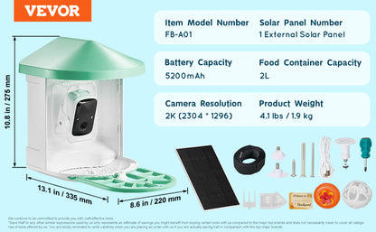 Smart Bird Feeder with Nectar and Fruit Feeders, Suet Ball and Bird Seed Holders